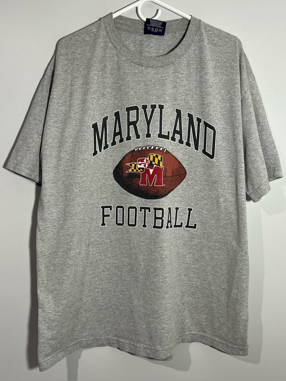 Vintage Jansport Maryland Terrapins Terps Football Gray T-Shirt Adult XL
